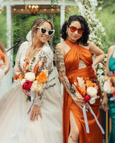 Hot Mismatched Bridesmaid Dress Burnt Orange Mermaid Maxi Dress Mychicdress